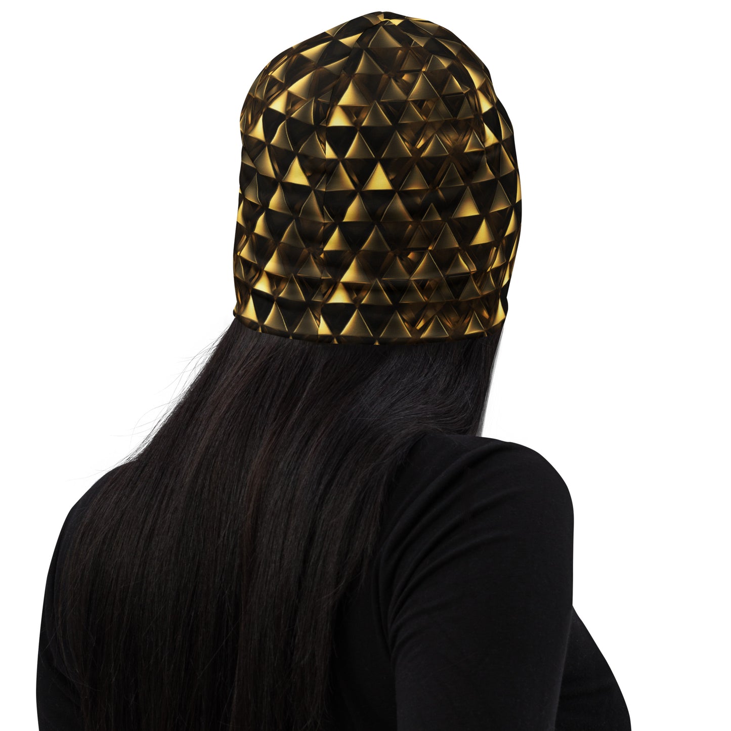 Gold & Black Pyramids Beanie