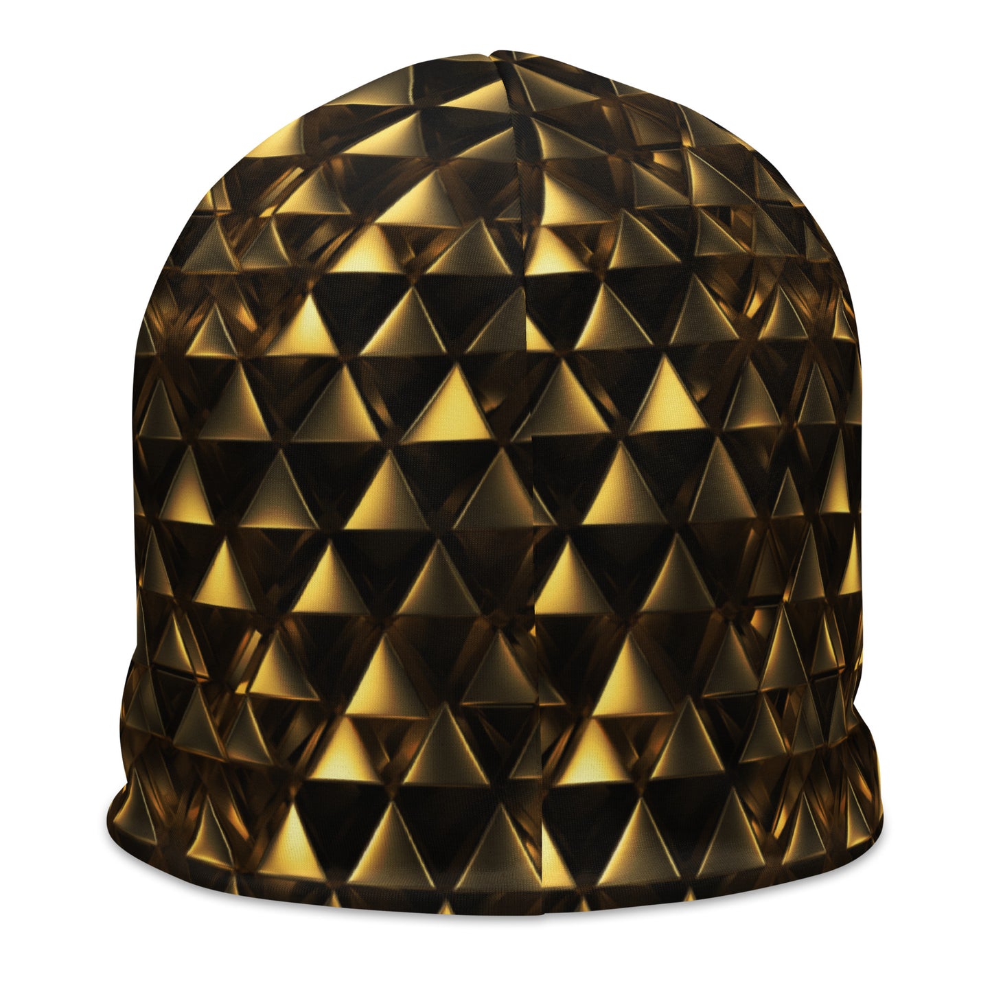 Gold & Black Pyramids Beanie