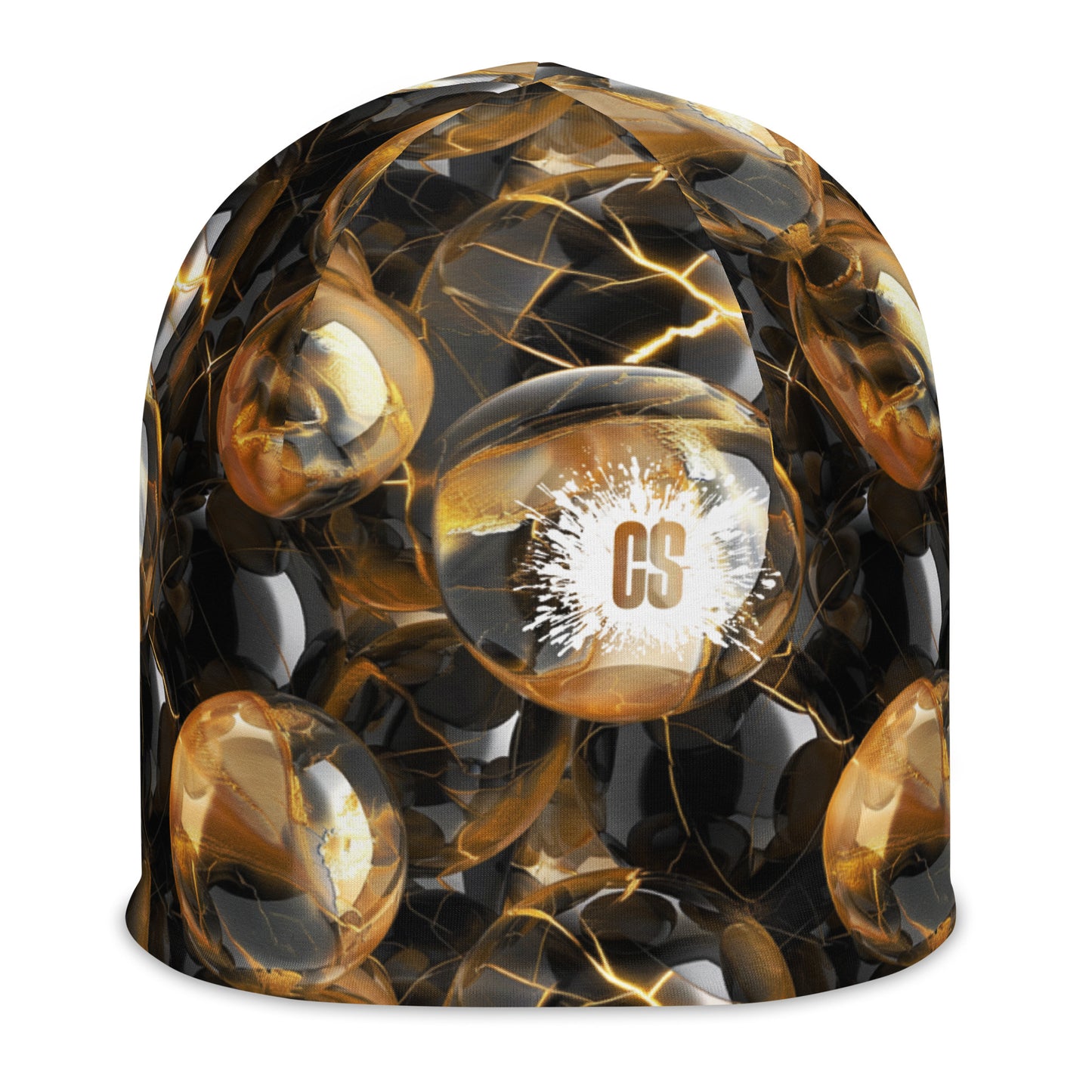 Black & Gold Marbles Beanie