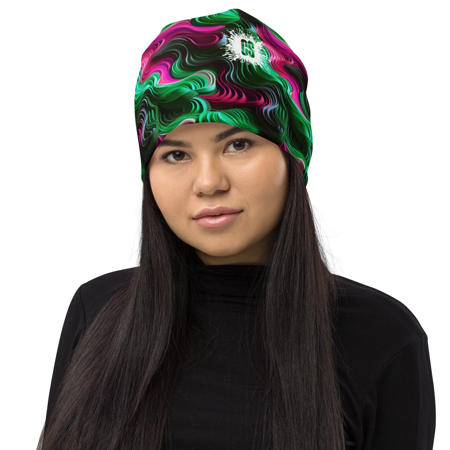 Pink & Green Concentric Beanie