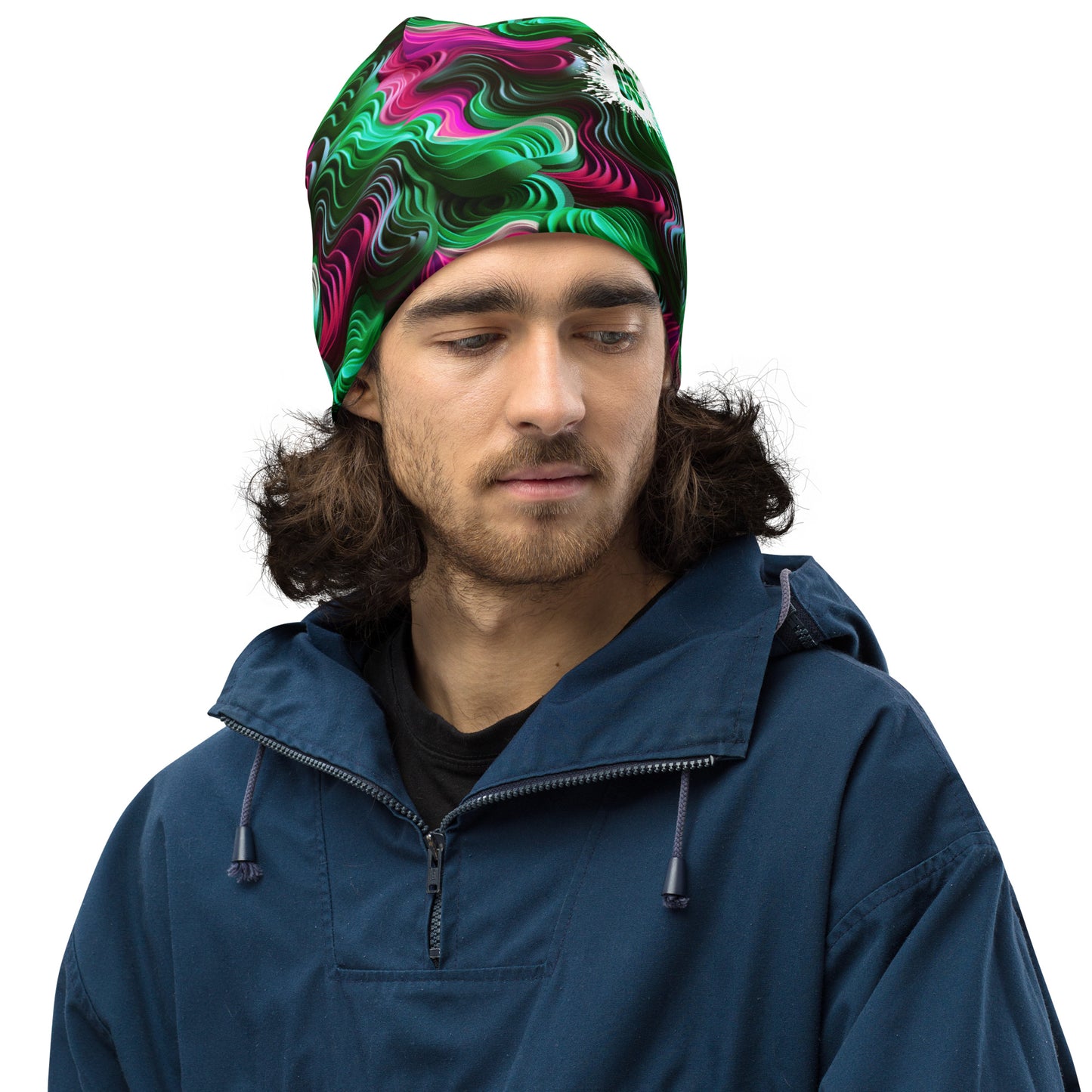 Pink & Green Concentric Beanie