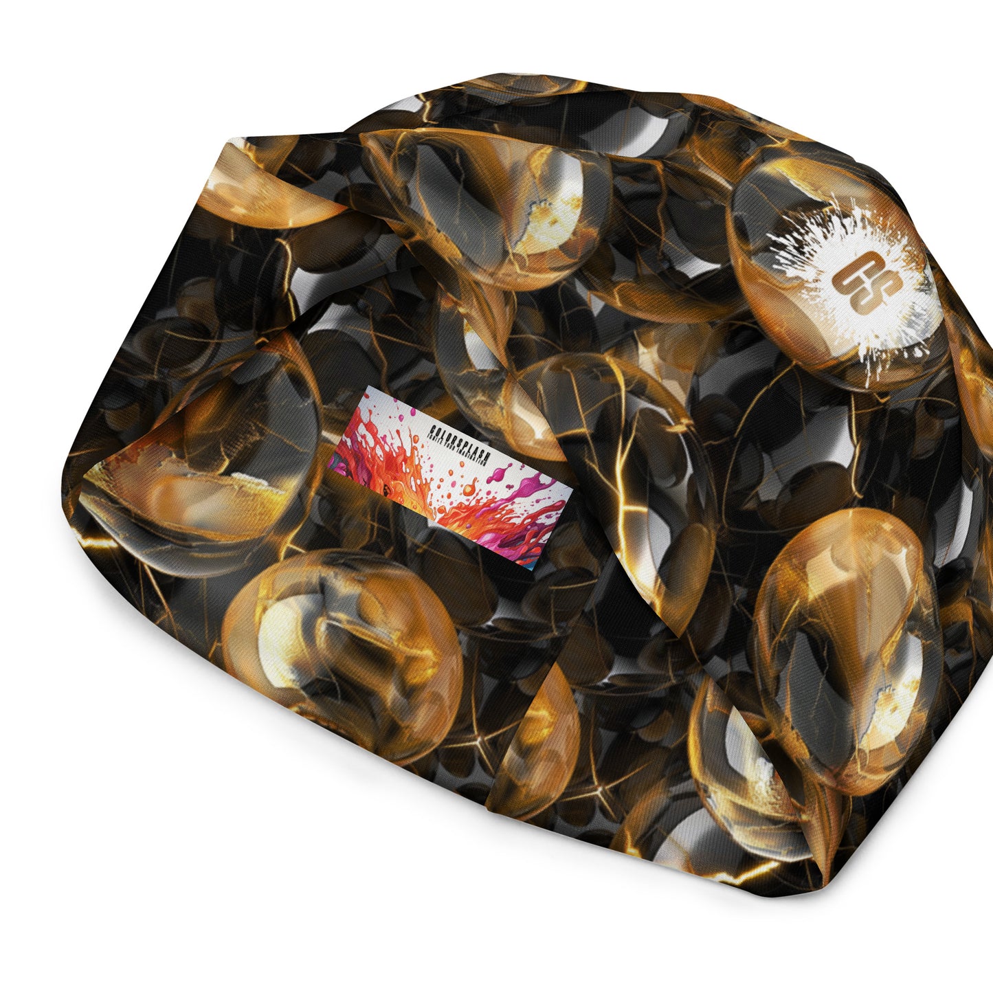 Black & Gold Marbles Beanie