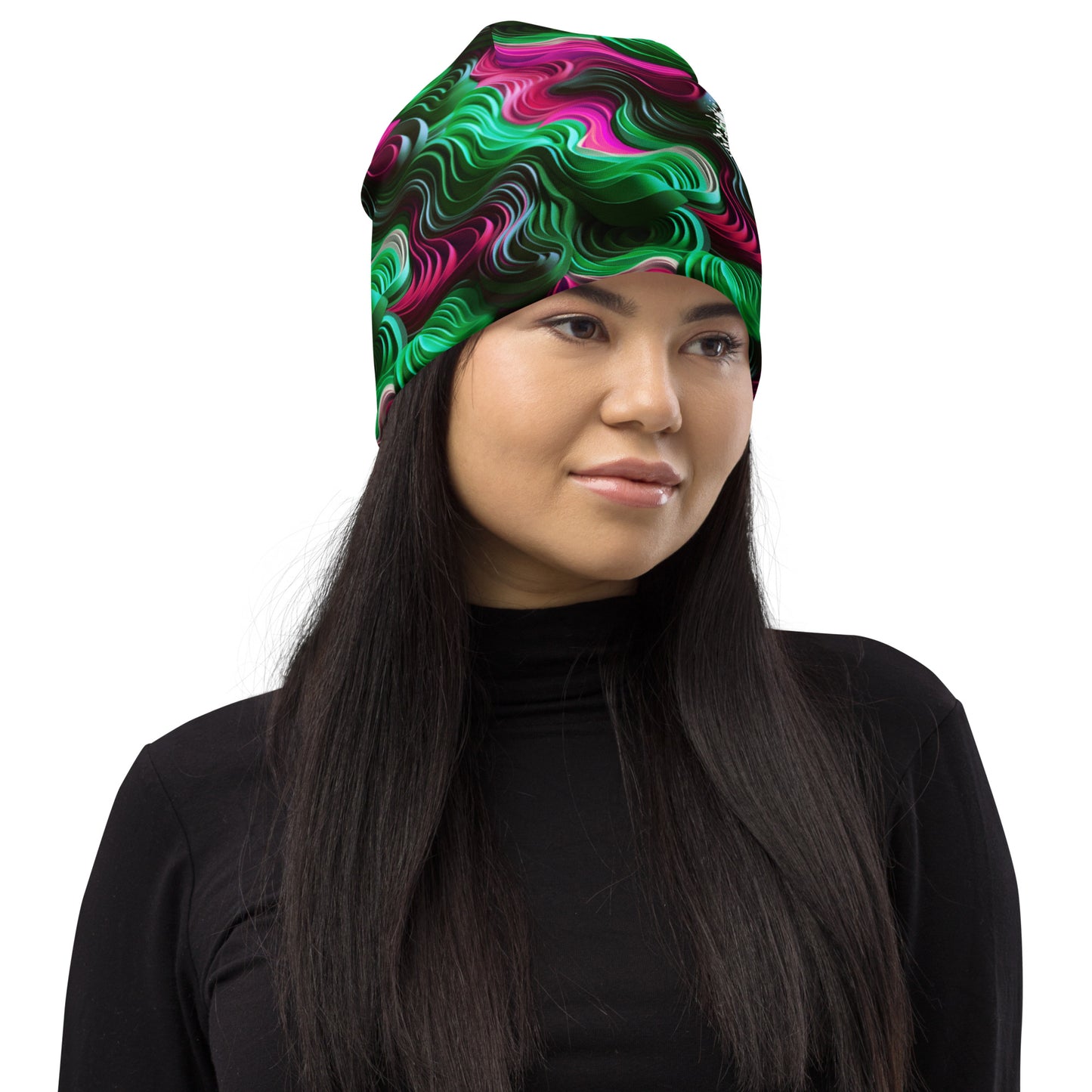 Pink & Green Concentric Beanie