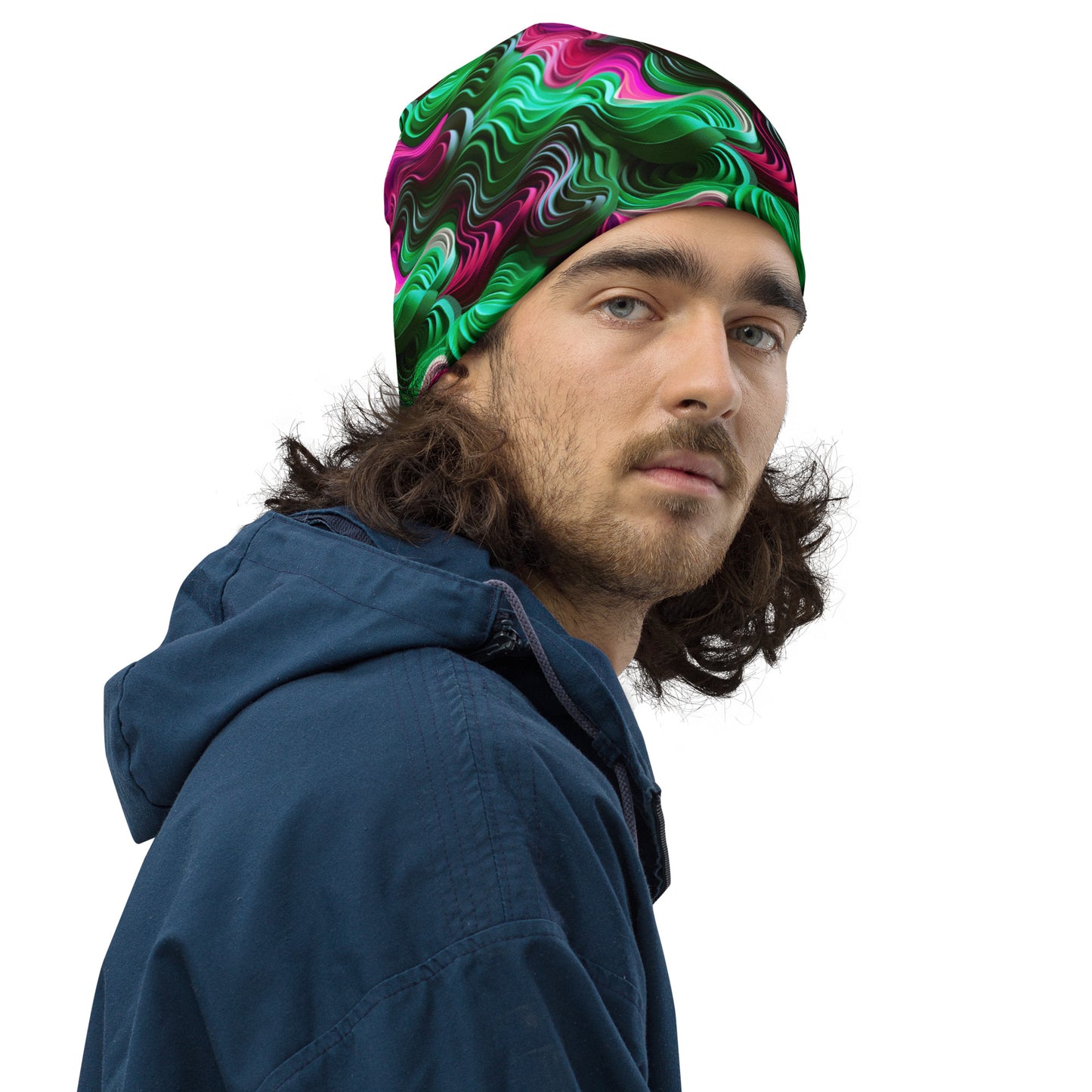 Pink & Green Concentric Beanie