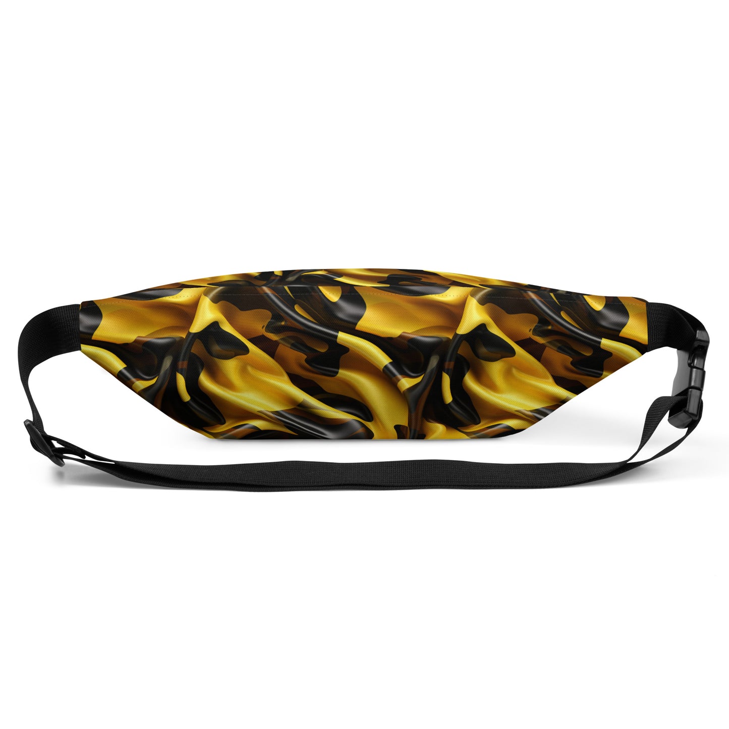 Black & Gold Satin Fanny Pack