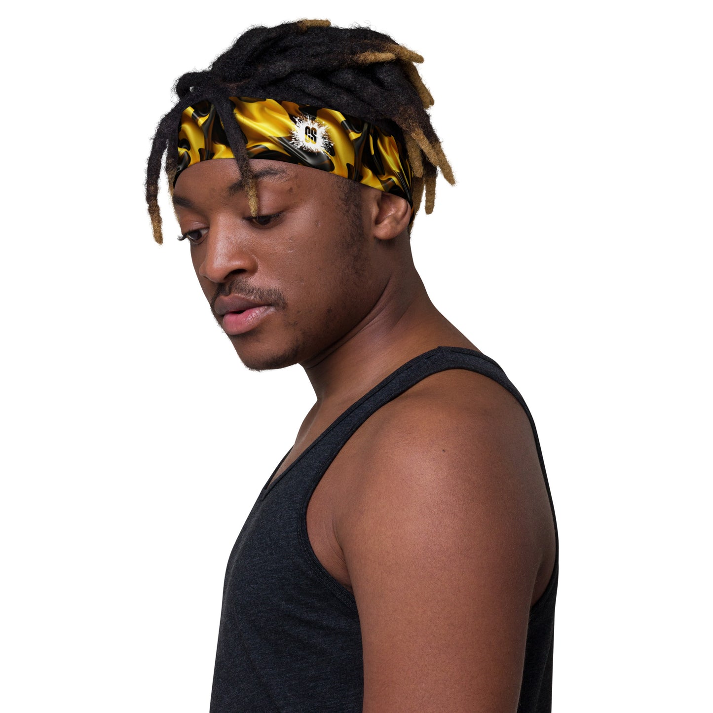 Black & Gold Satin Headband