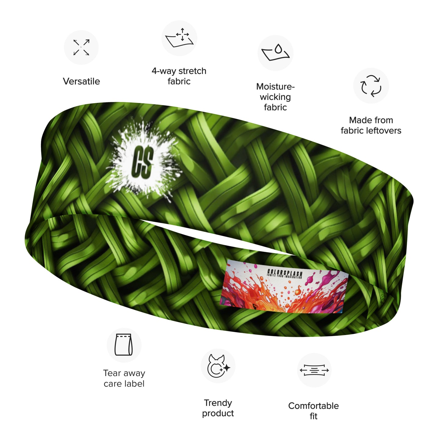 Green Cord Lattice Headband