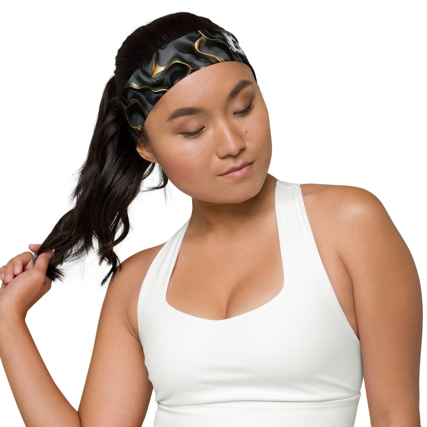 black & Gold Ruffles Headband