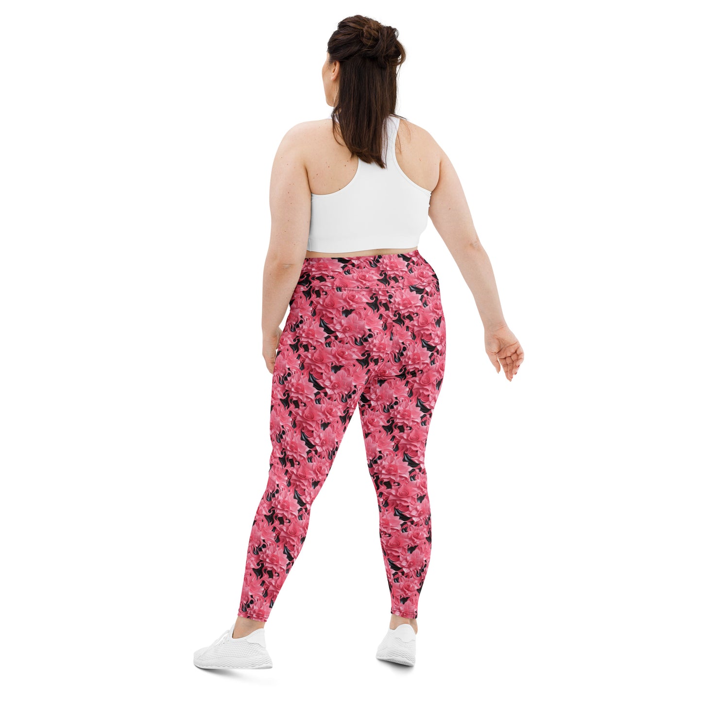 Pink Roses Plus Size Leggings