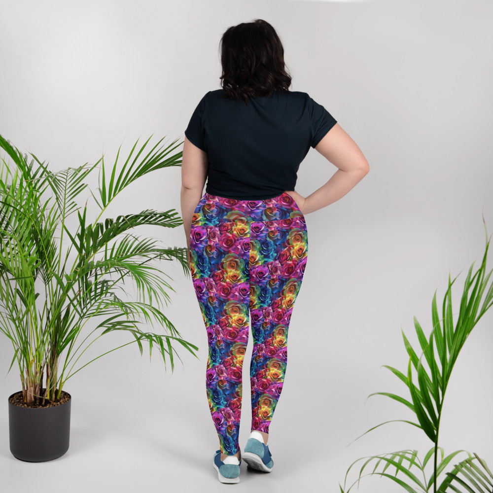 Rose Bouquet Plus Size Leggings