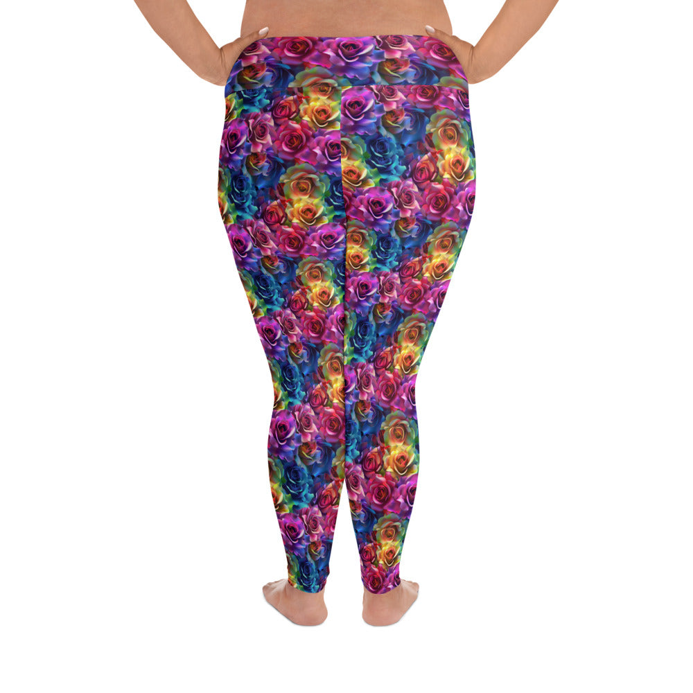 Rose Bouquet Plus Size Leggings