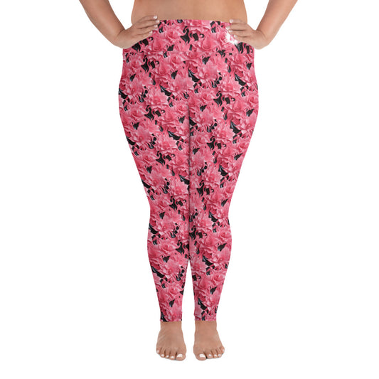 Pink Roses Plus Size Leggings