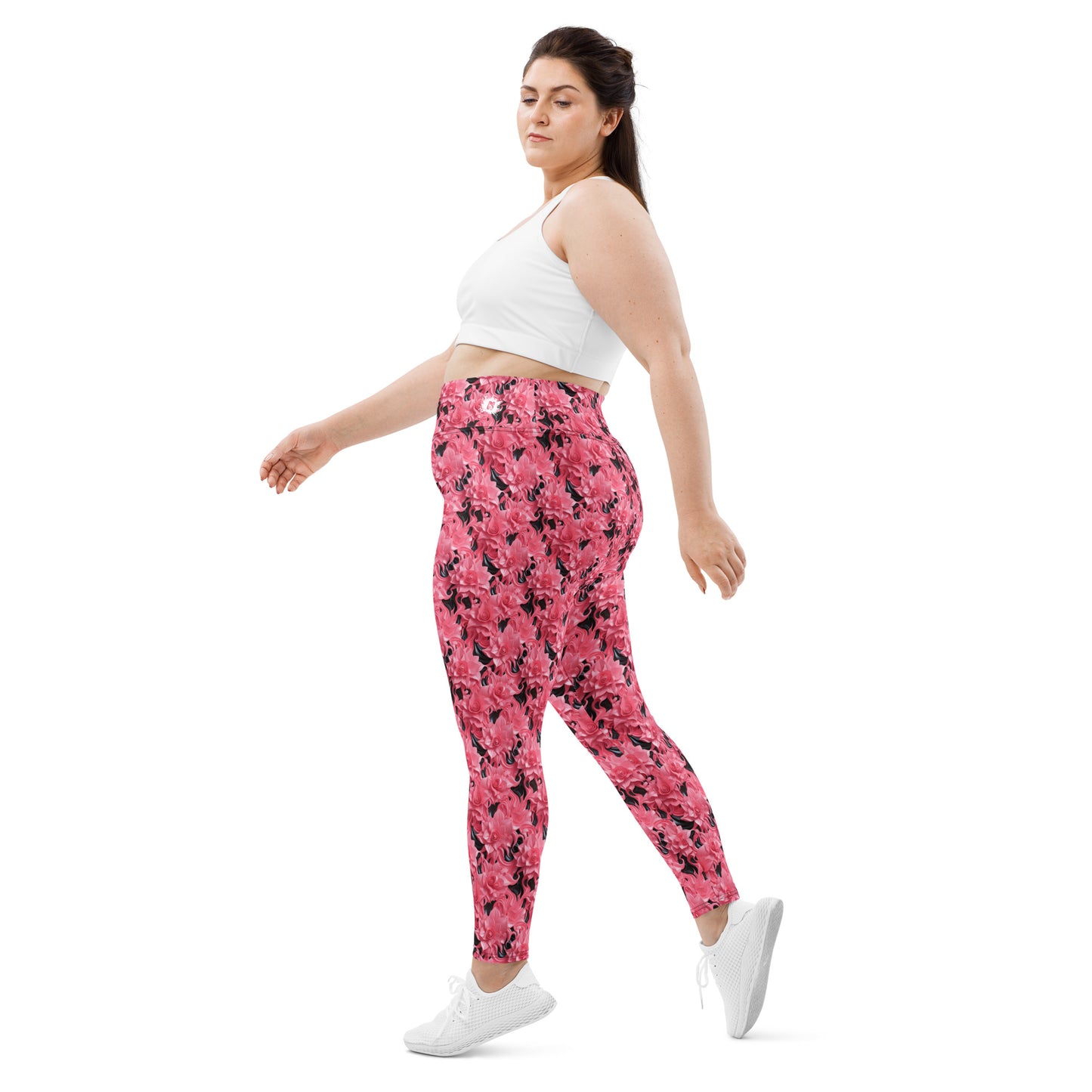 Pink Roses Plus Size Leggings