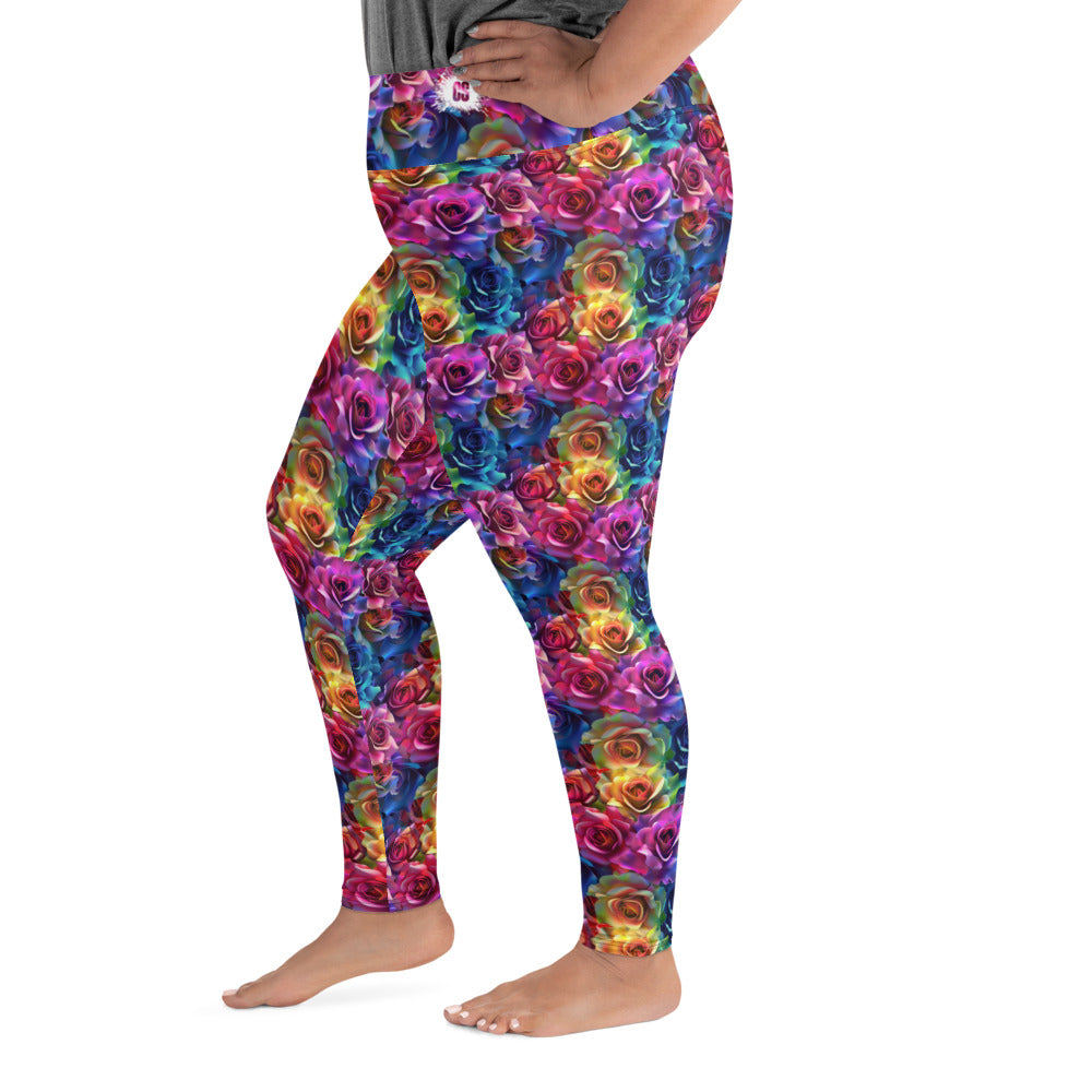 Rose Bouquet Plus Size Leggings