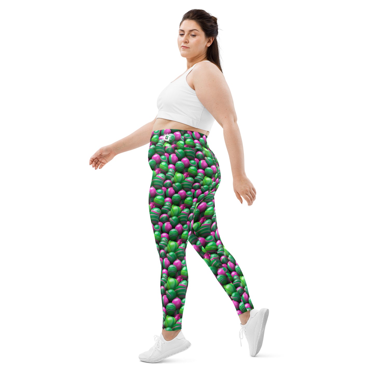 Pink & Green Marble Mania Plus Size Leggings