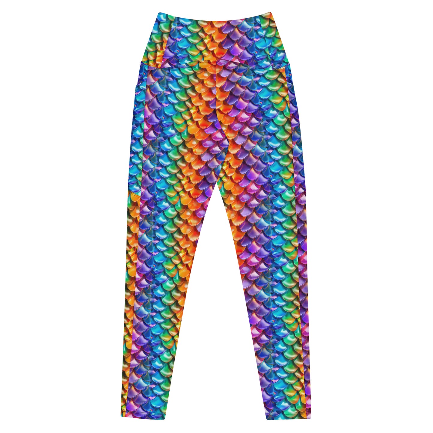 Neon Reptile Crossover leggings with pockets