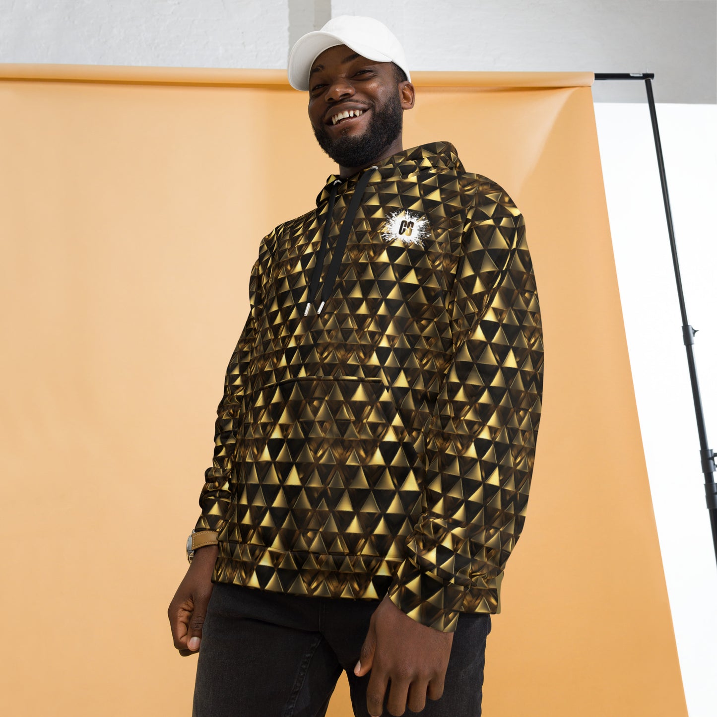 Gold & Black Pyramids Unisex Hoodie