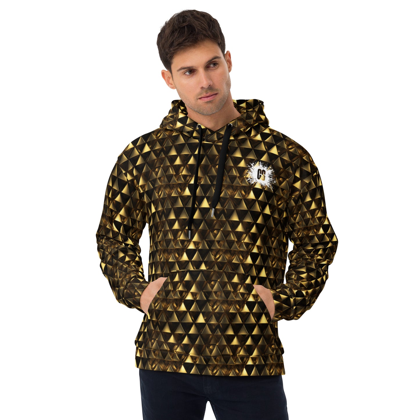 Gold & Black Pyramids Unisex Hoodie