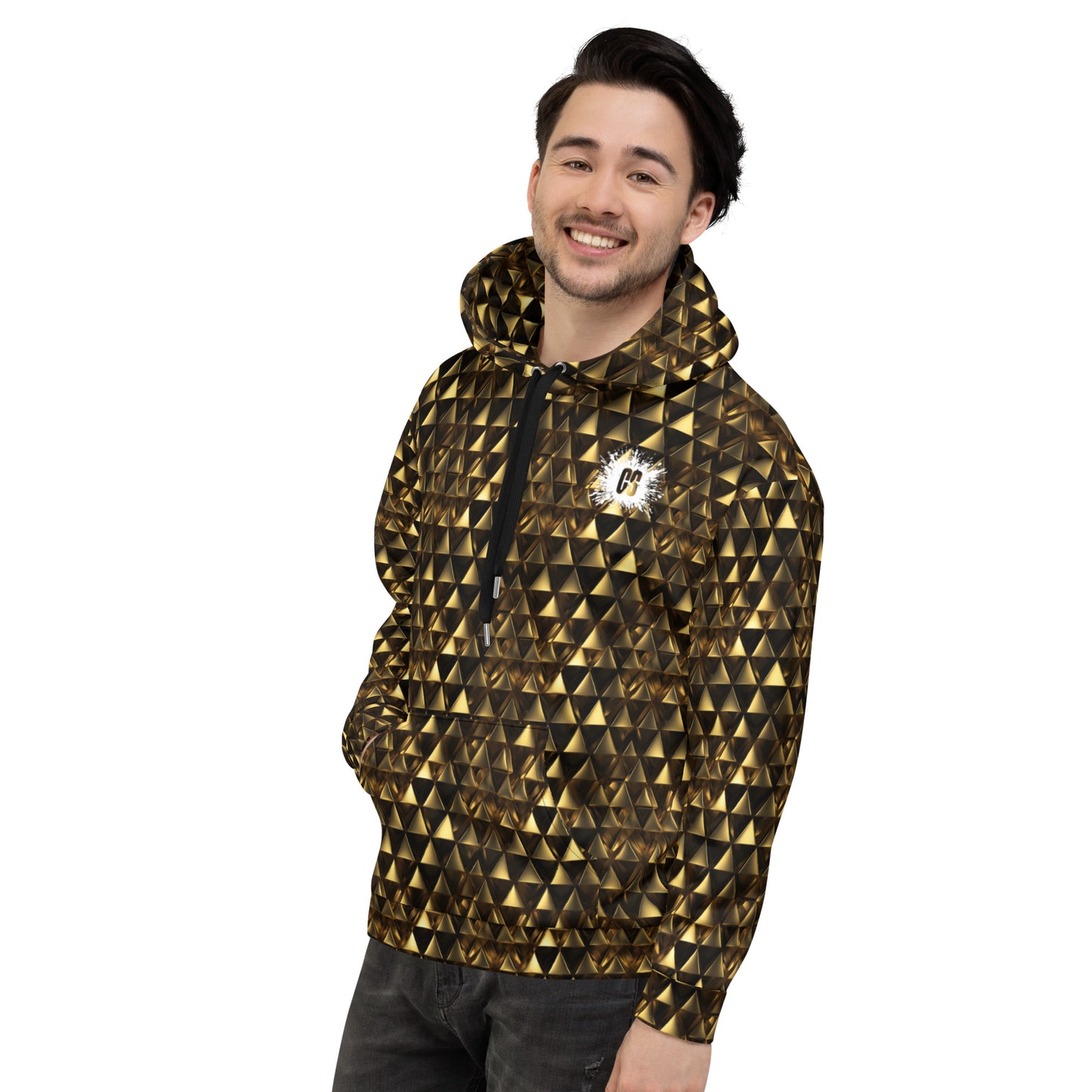 Gold & Black Pyramids Unisex Hoodie