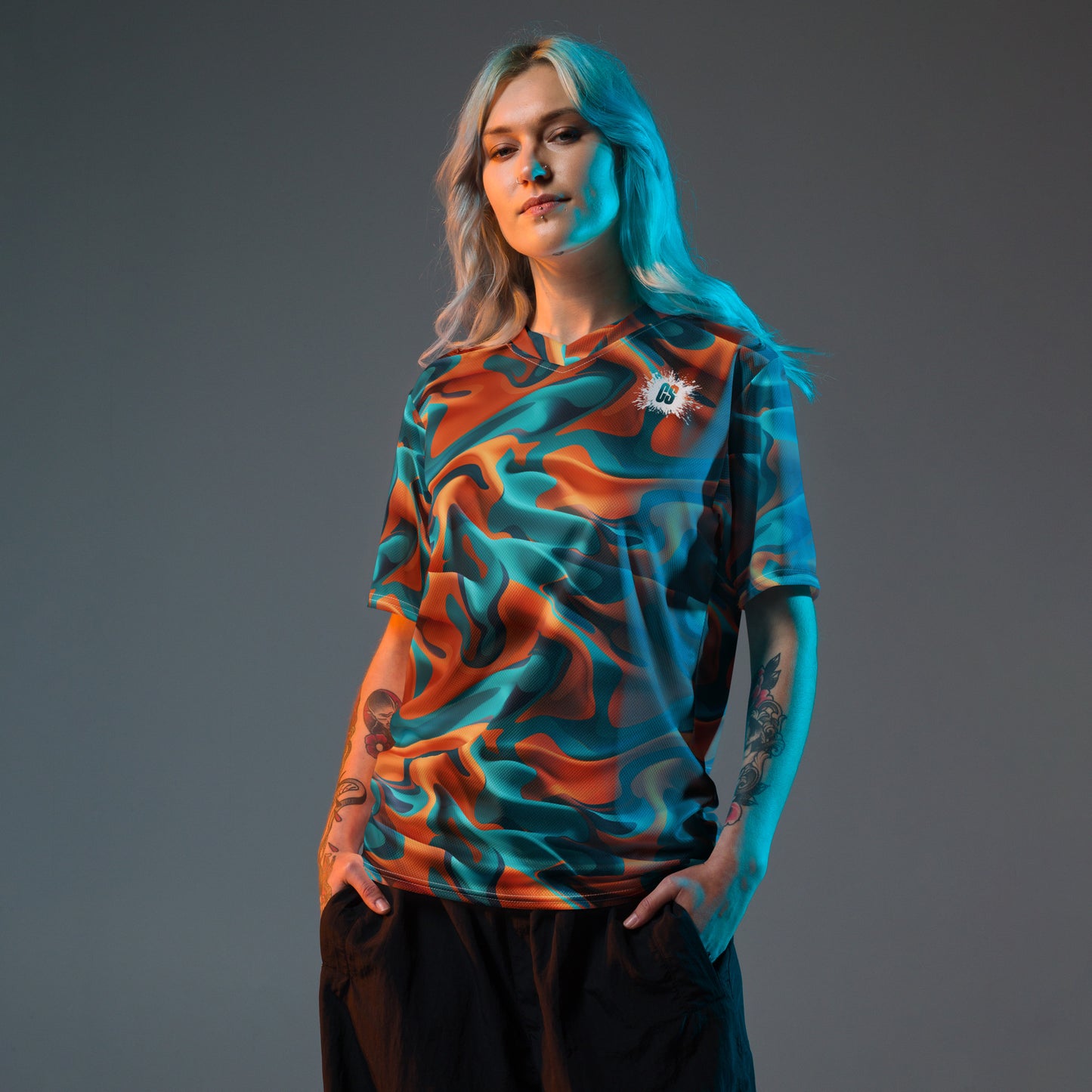 Orange Camouflage Sports  jersey