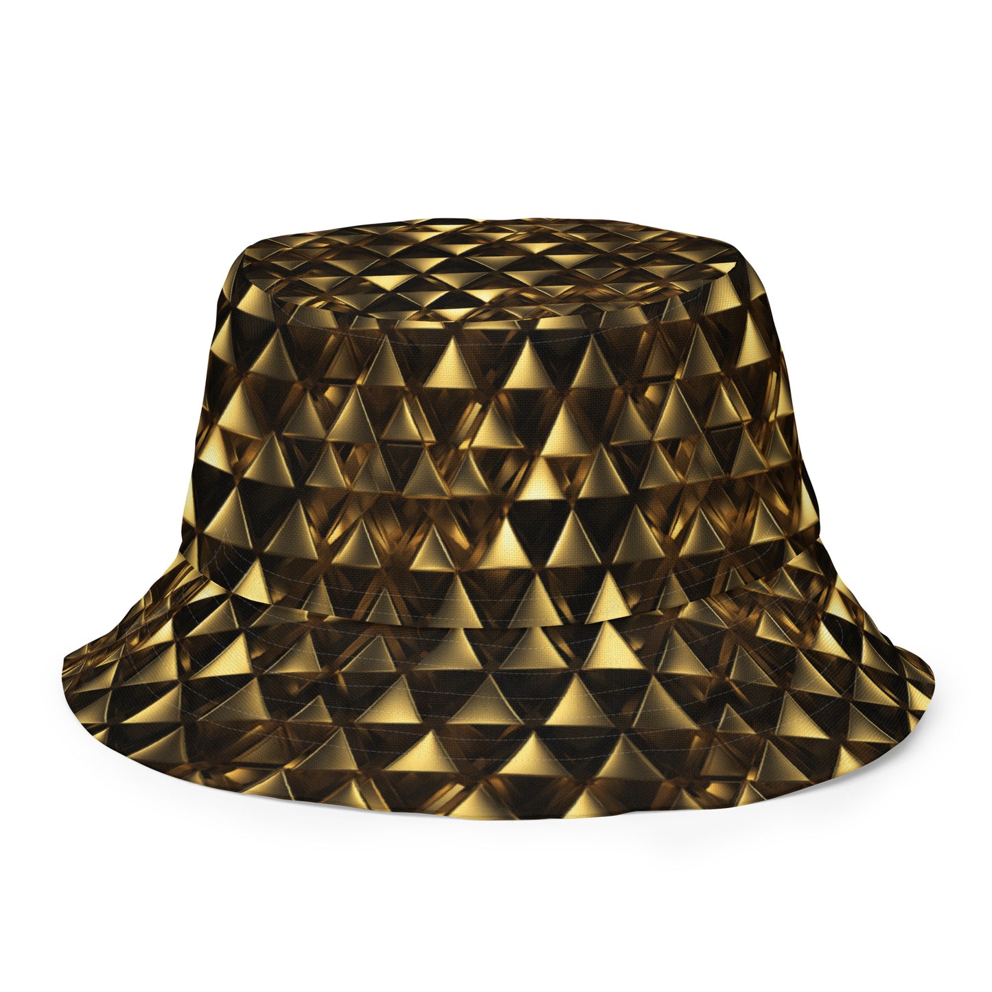 Gold & Black Pyramids Reversible bucket hat