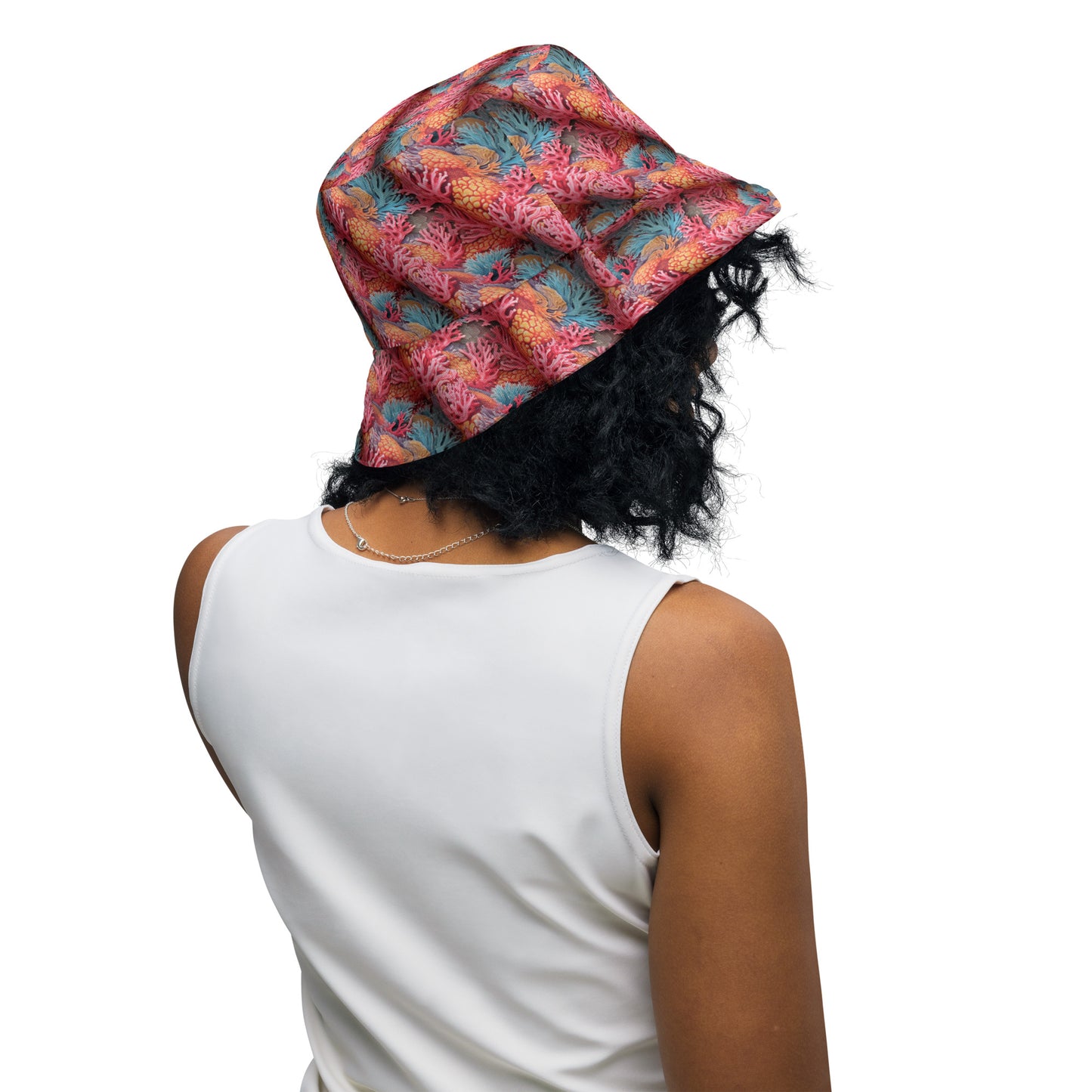 Coral Life Reversible bucket hat