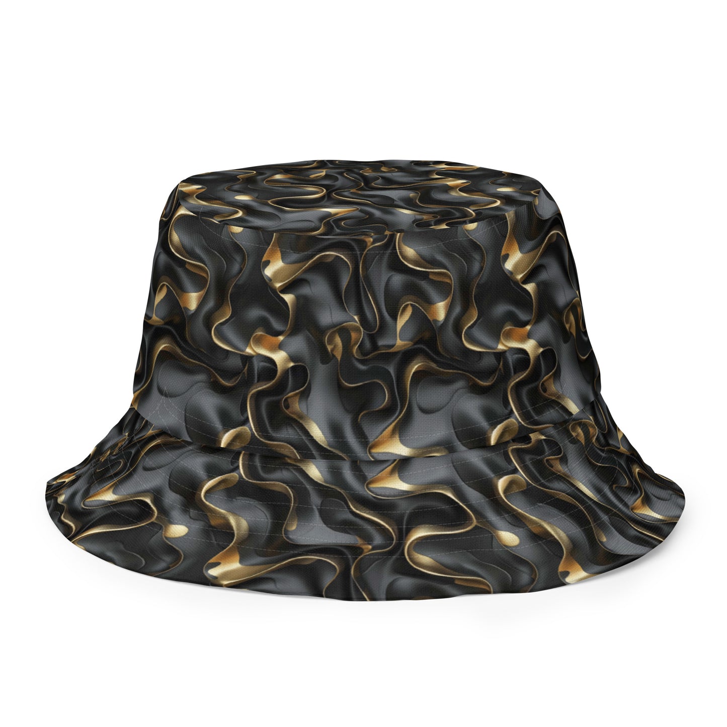 Black & Gold Ruffles Reversible bucket hat