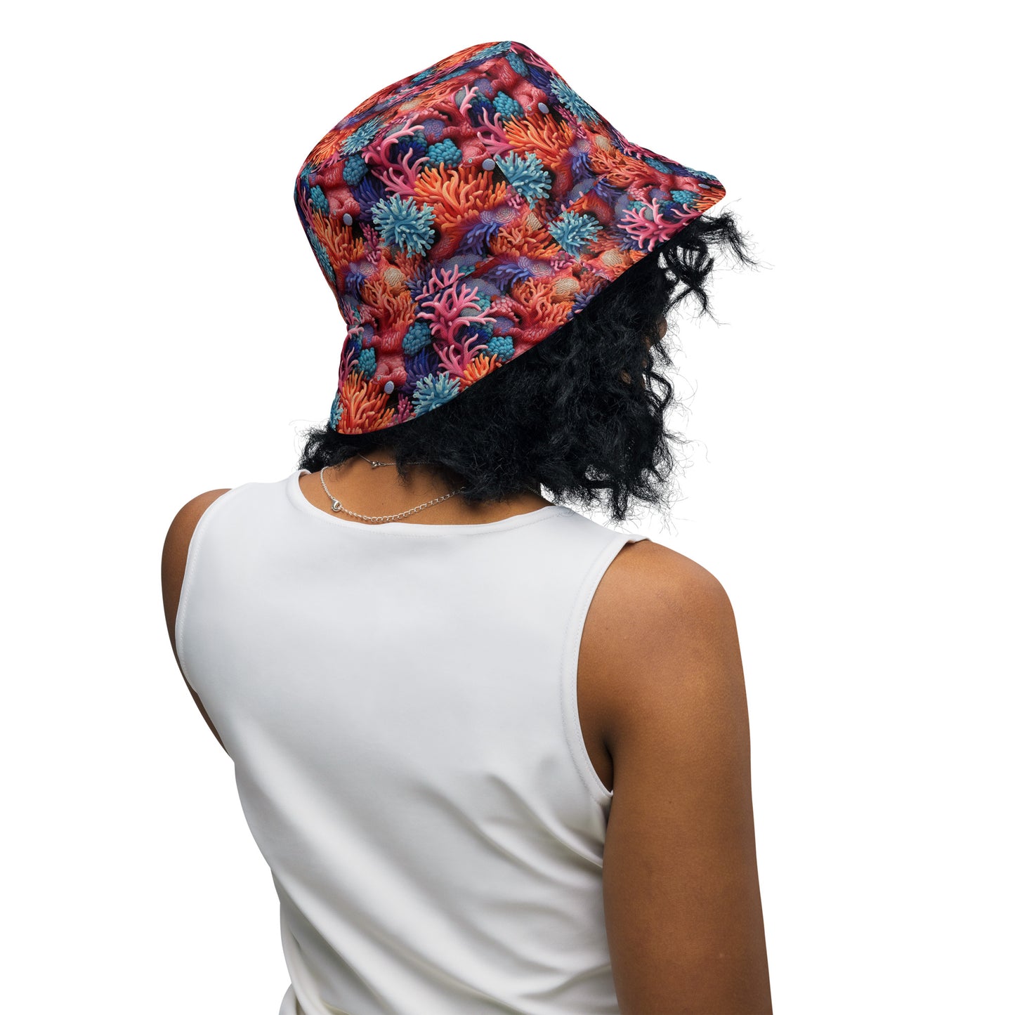 Coral Life Reversible bucket hat