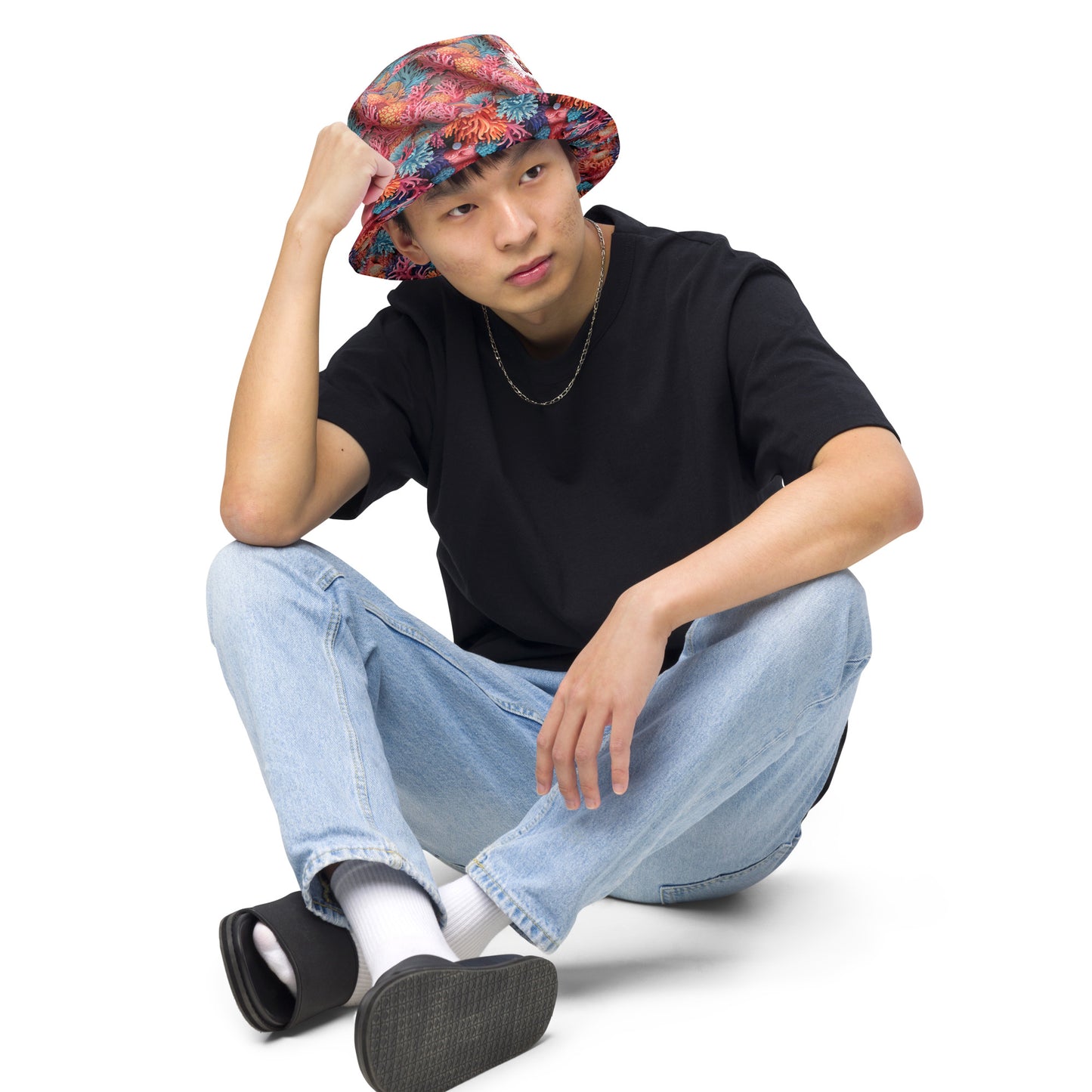 Coral Life Reversible bucket hat