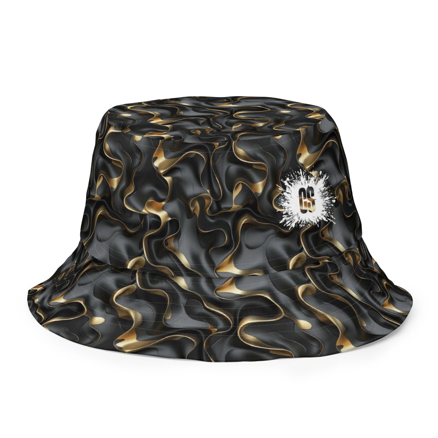 Black & Gold Ruffles Reversible bucket hat