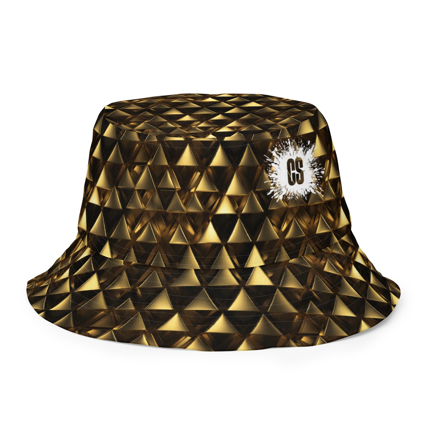 Gold & Black Pyramids Reversible bucket hat