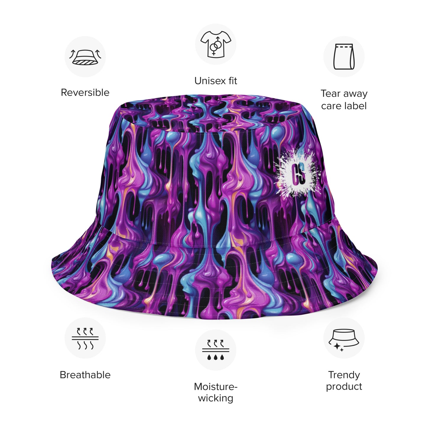 Grape Blob Reversible bucket hat