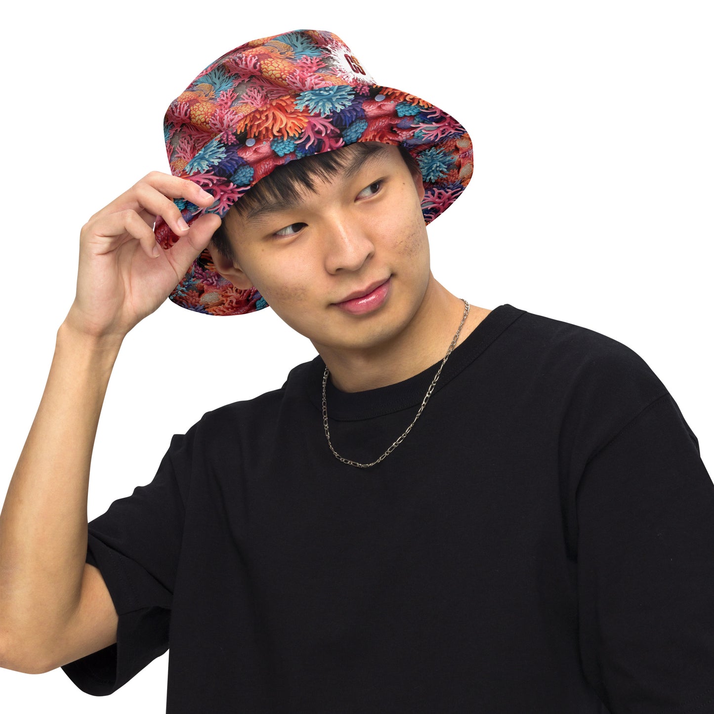 Coral Life Reversible bucket hat