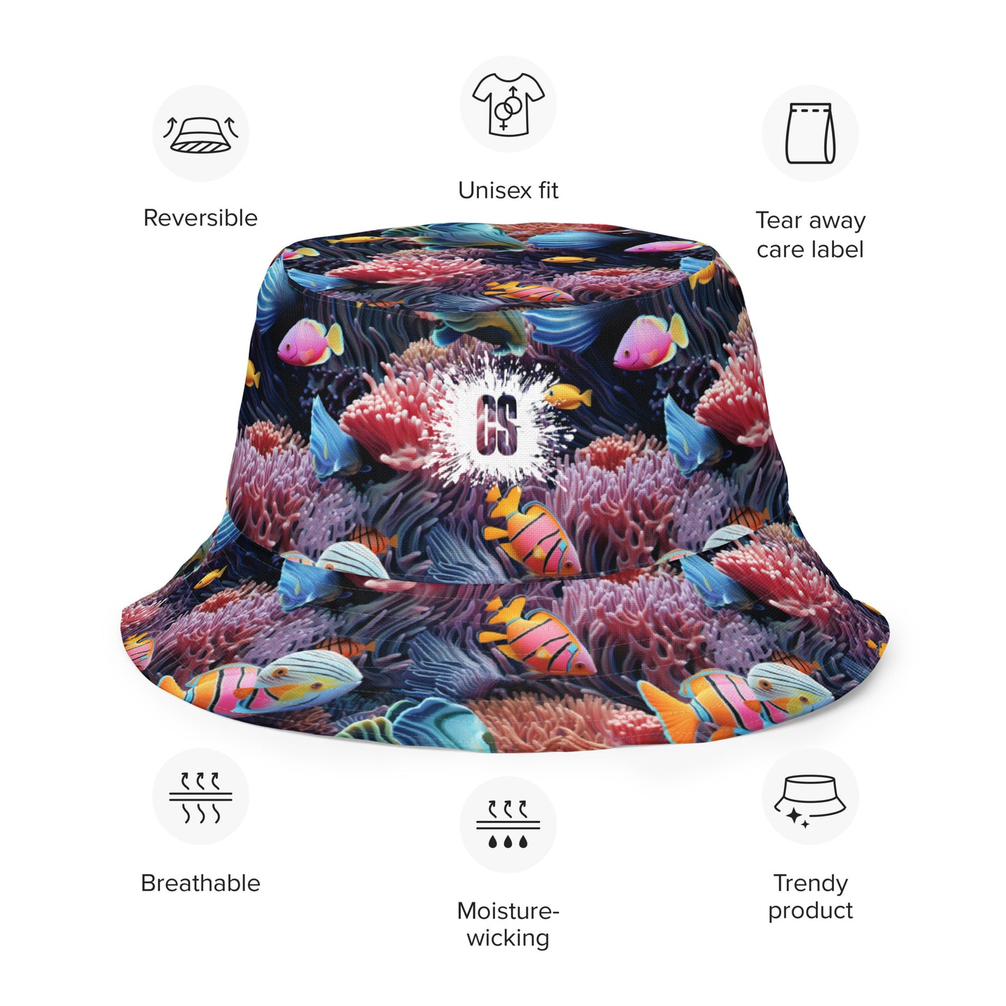 Deep Sea Aquarium Reversible bucket hat