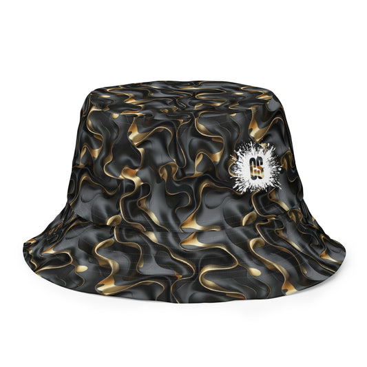 Black & Gold Ruffles Reversible bucket hat