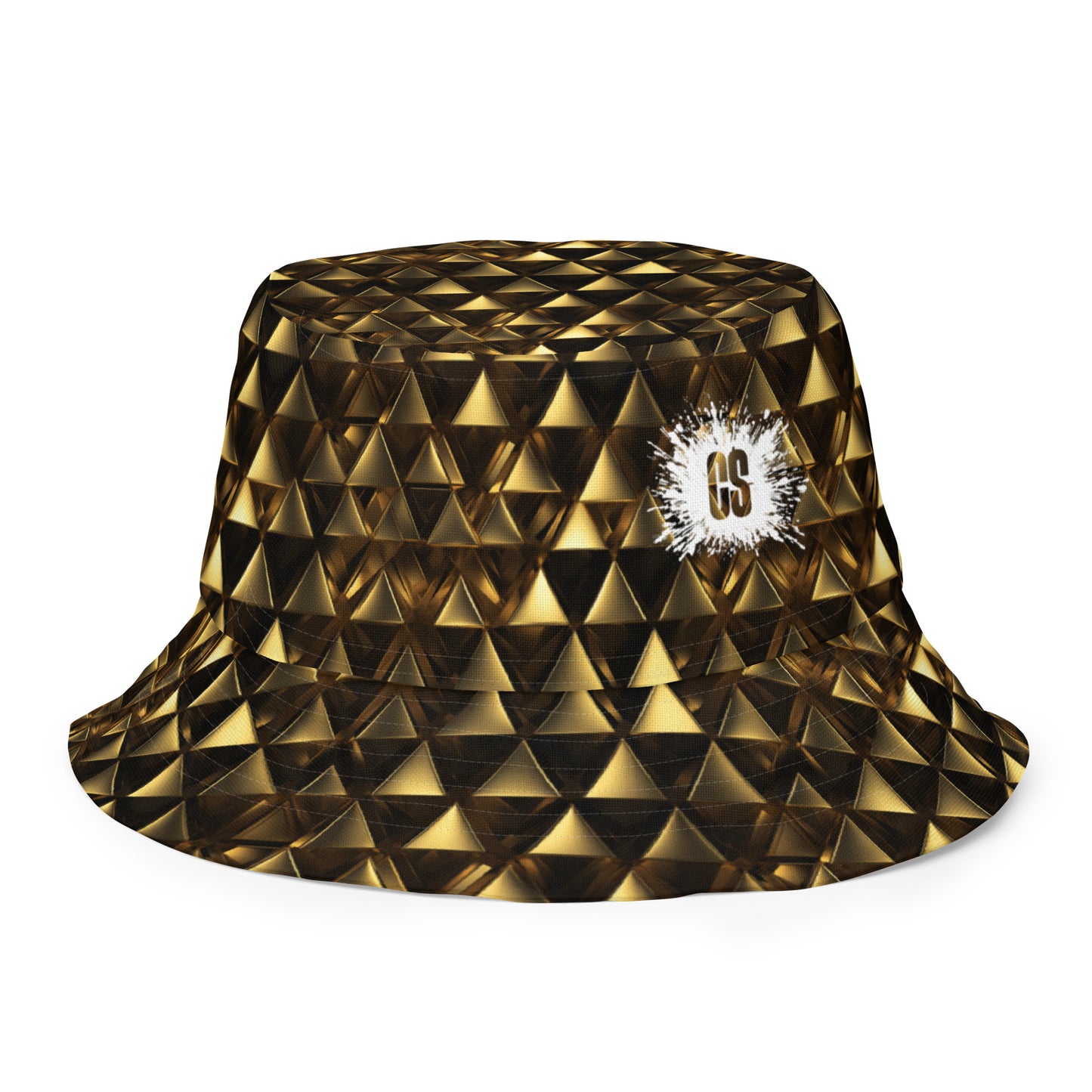 Gold & Black Pyramids Reversible bucket hat