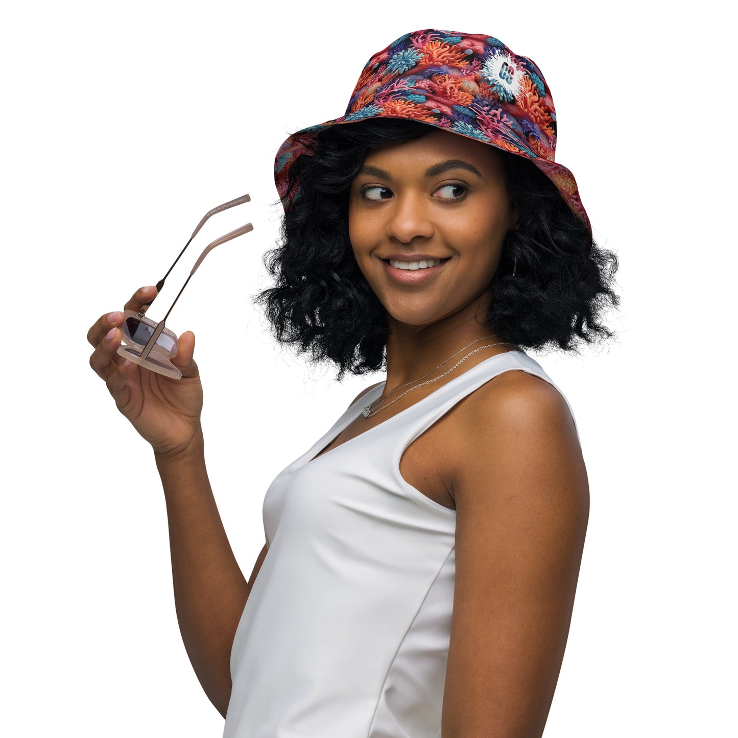 Coral Life Reversible bucket hat