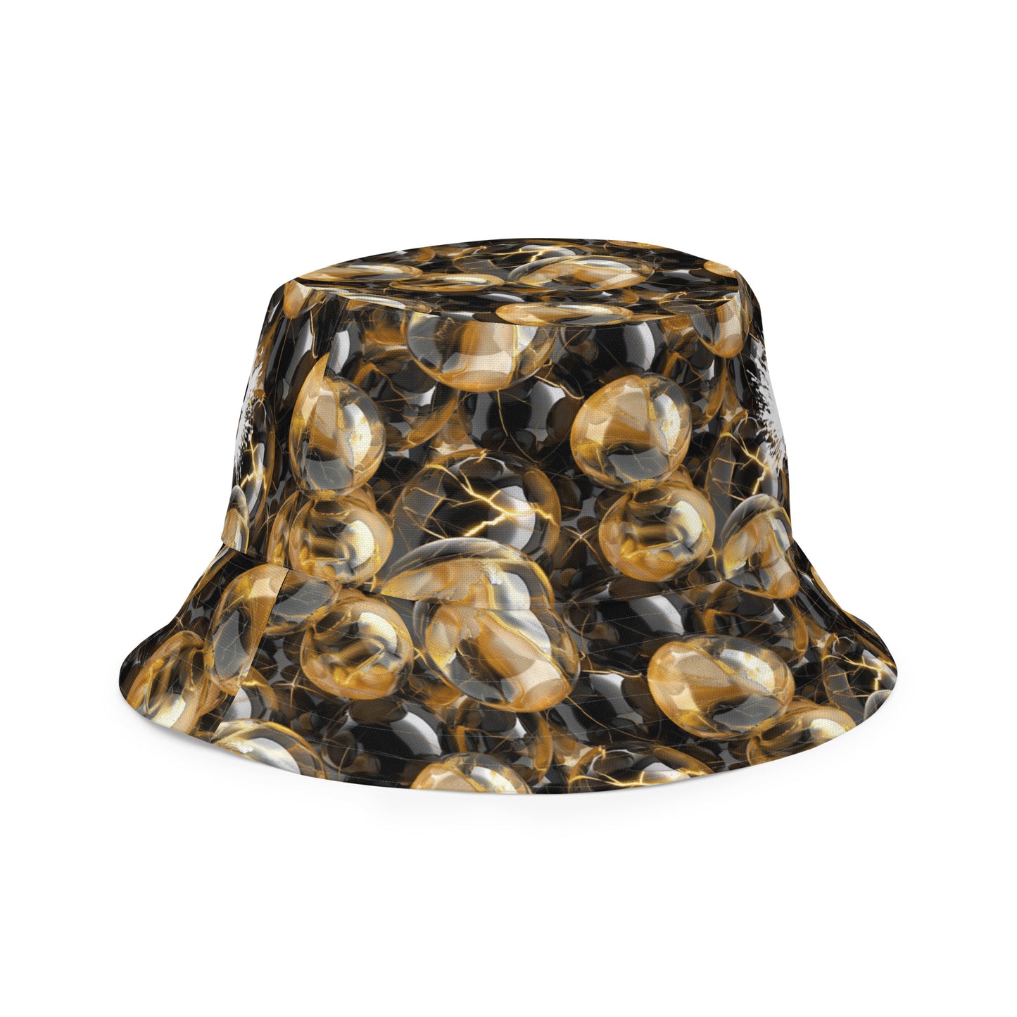 Black & Gold Marbles Reversible bucket hat