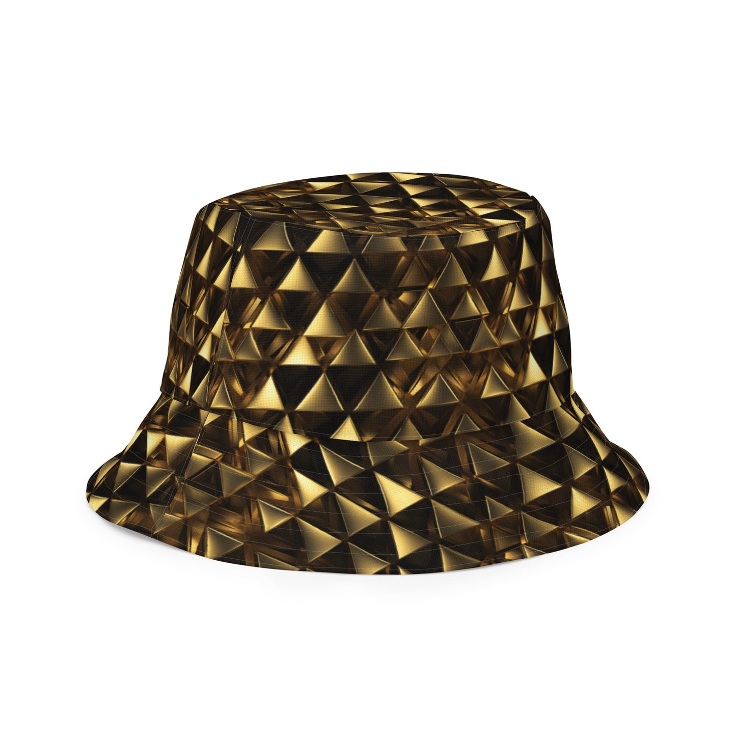 Gold & Black Pyramids Reversible bucket hat