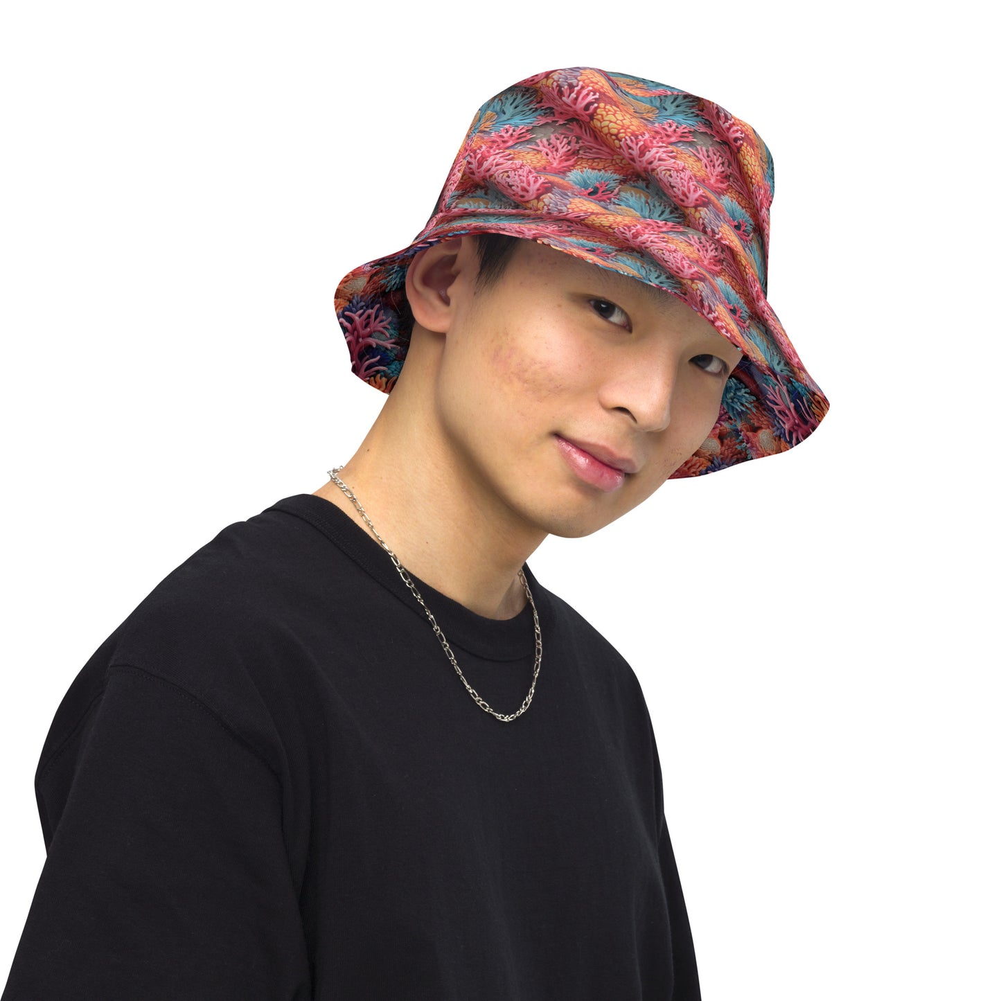 Coral Life Reversible bucket hat