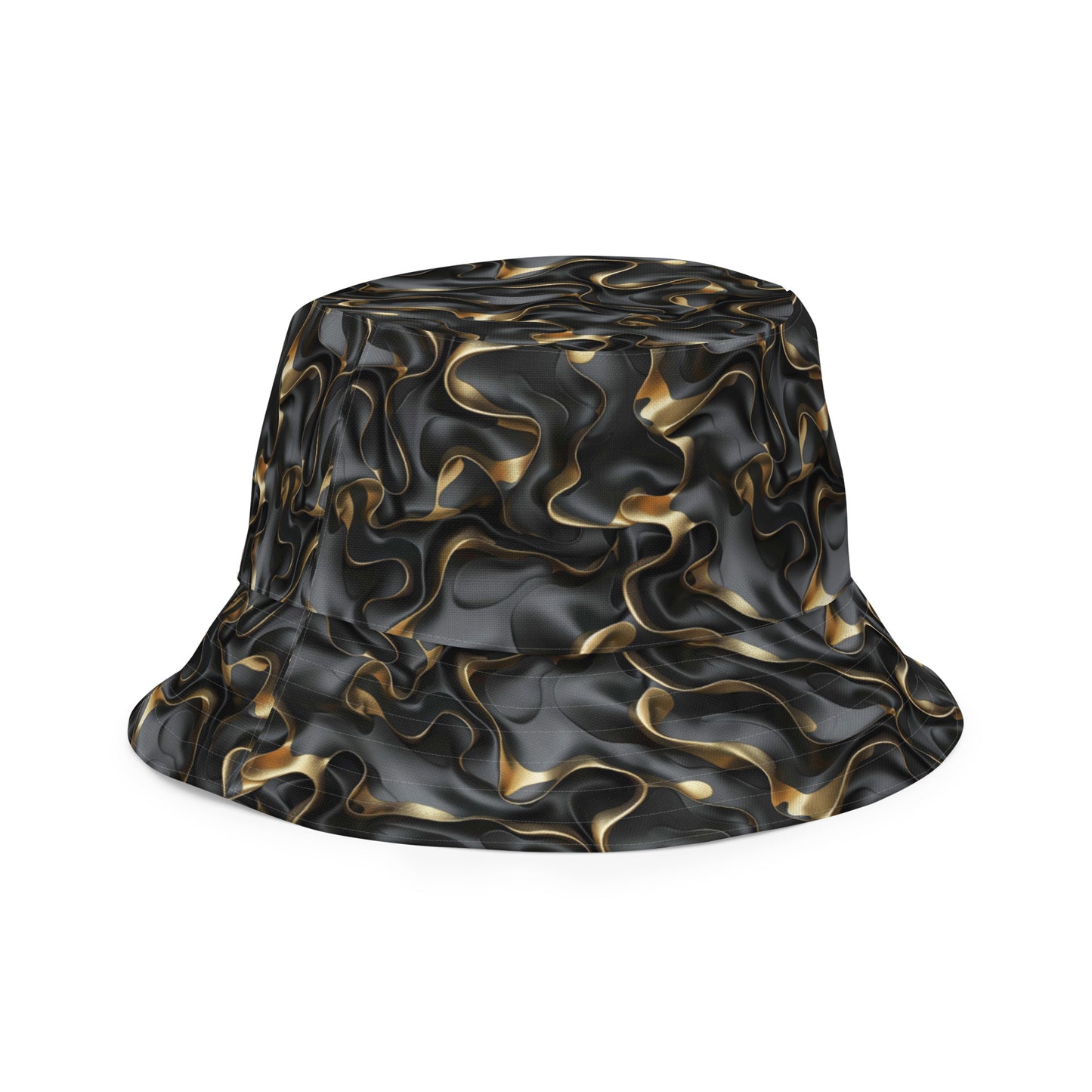 Black & Gold Ruffles Reversible bucket hat