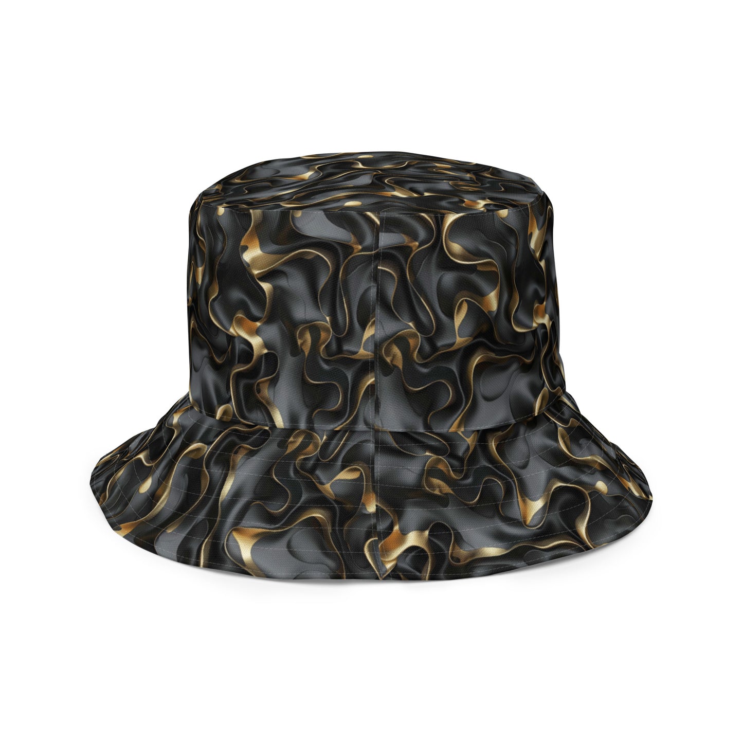 Black & Gold Ruffles Reversible bucket hat