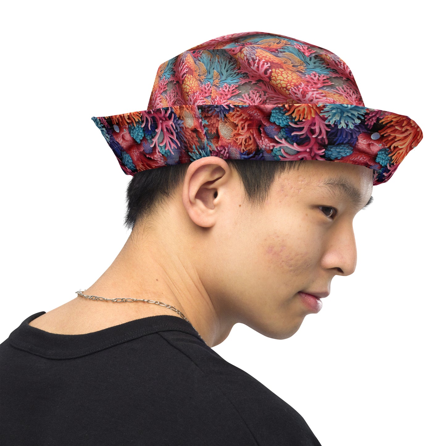 Coral Life Reversible bucket hat