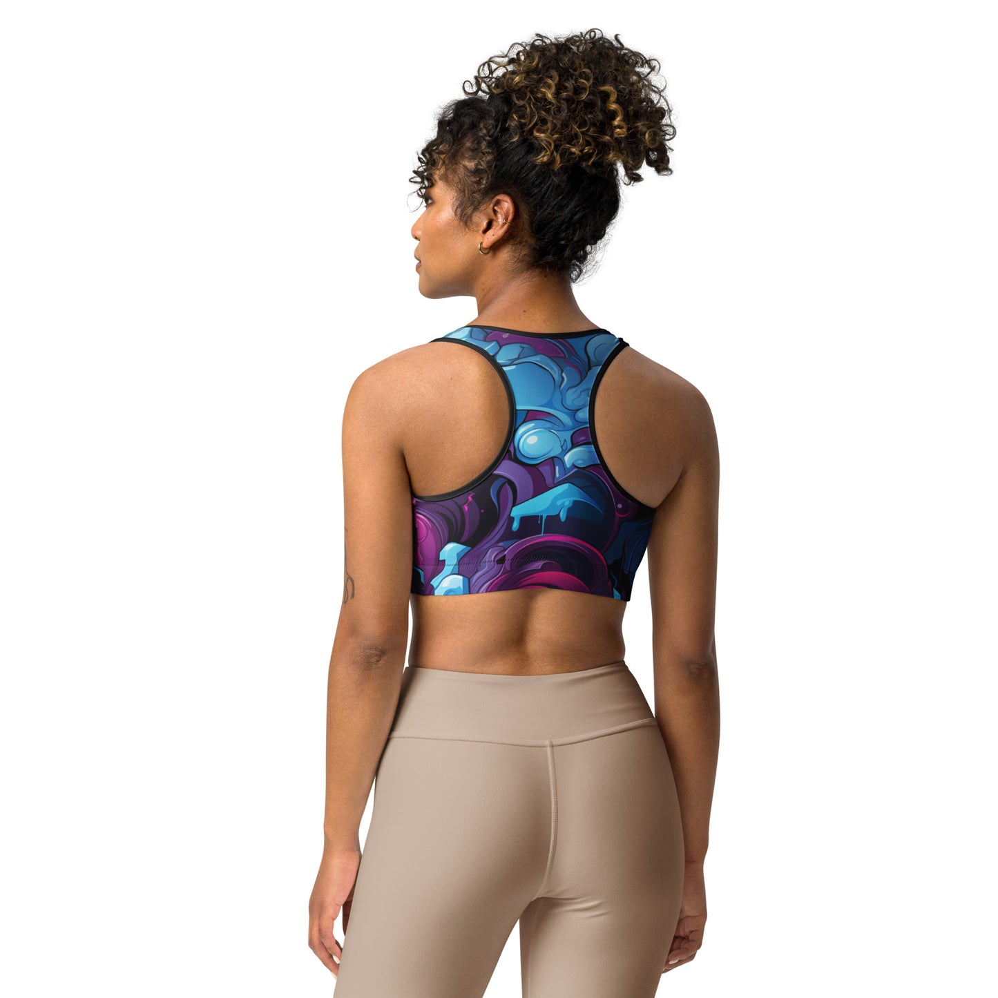 Blue & Purple Urban Graffiti Sports bra