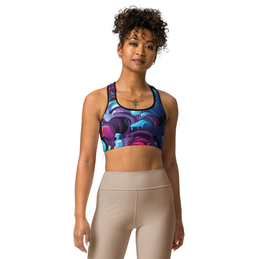 Blue & Purple Urban Graffiti Sports bra