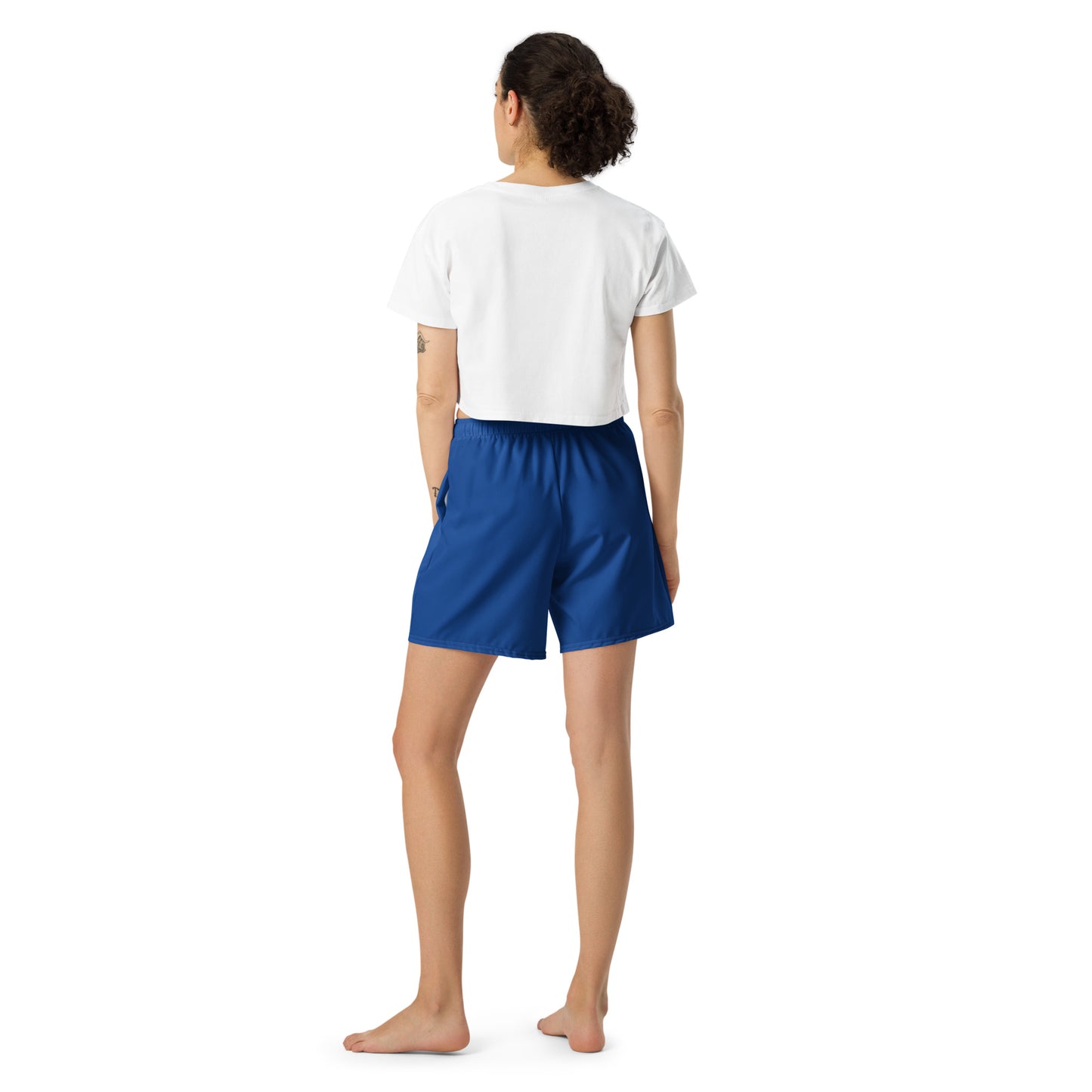 Dark Blue Accent Unisex Athletic Long Shorts