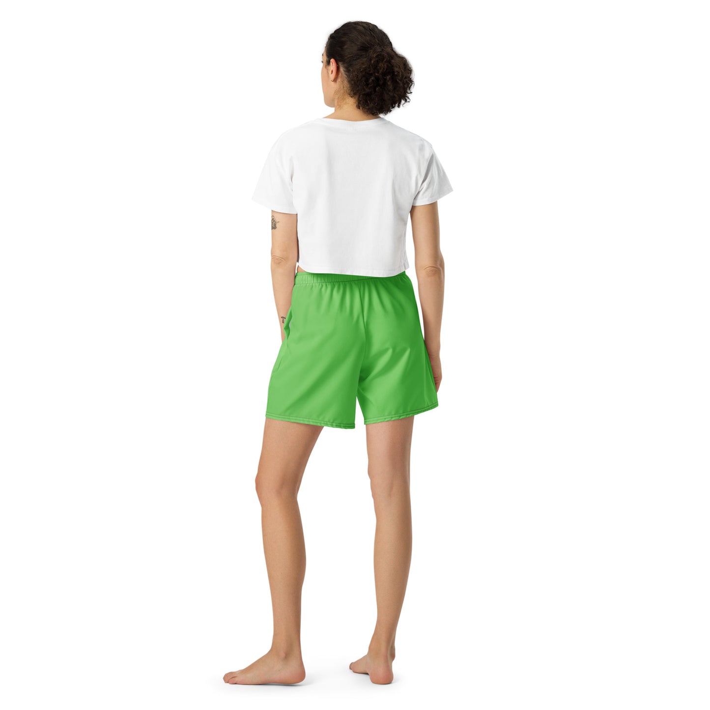 Green Accent Unisex Athletic Long Shorts