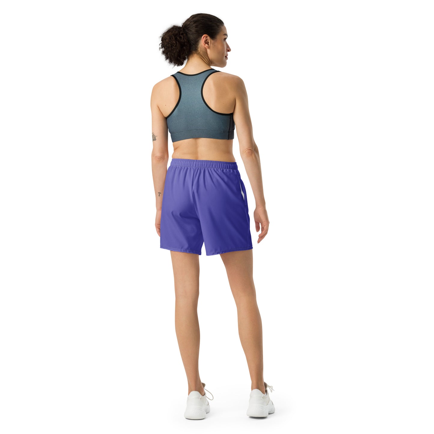 Purple Accent Unisex Athletic Long Shorts