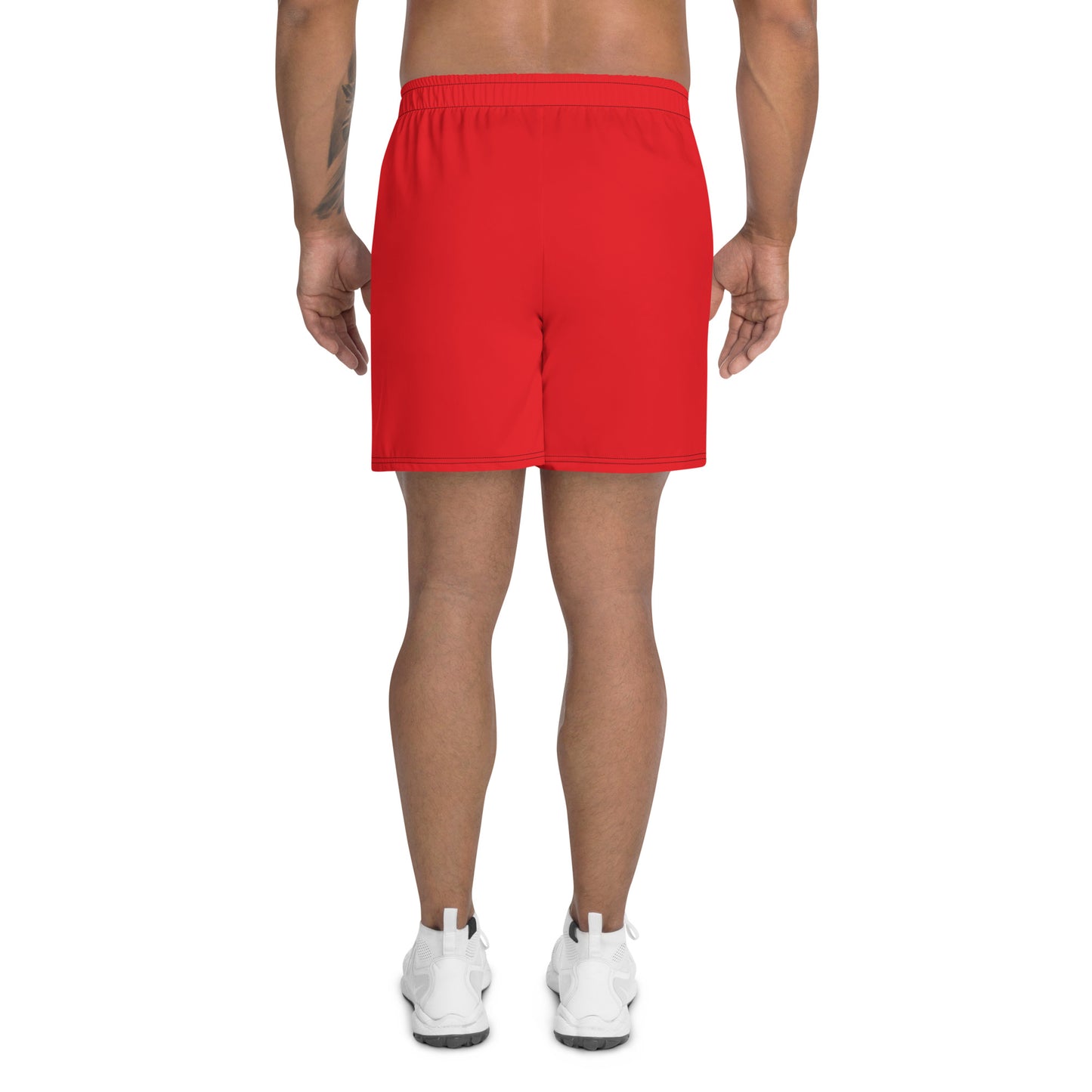 Red Accent Unisex Athletic Long Shorts