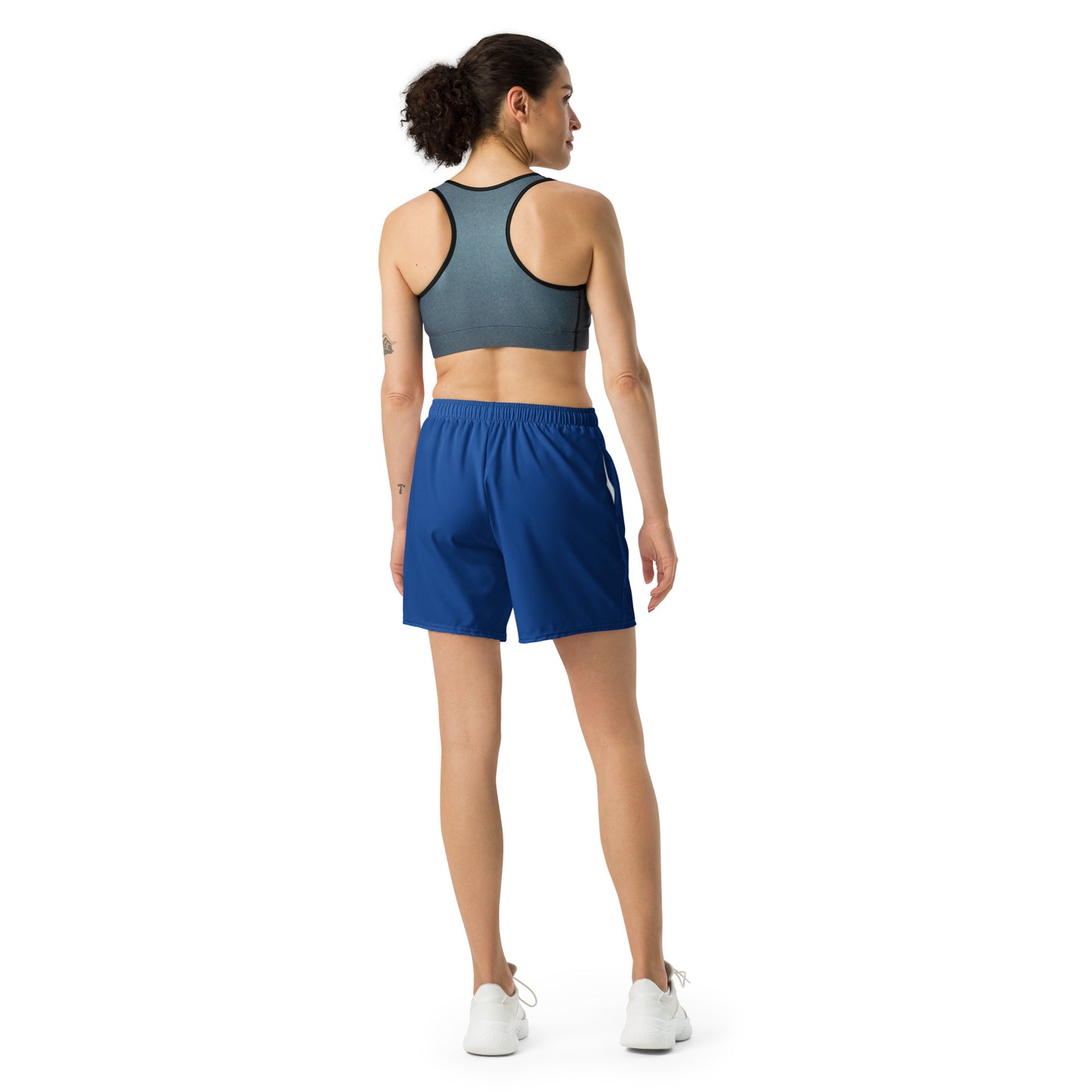 Dark Blue Accent Unisex Athletic Long Shorts